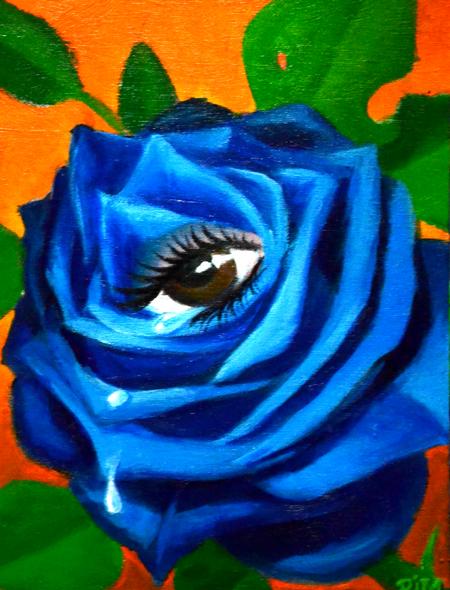 Tattoos - Crying Blue Rose  - 95619